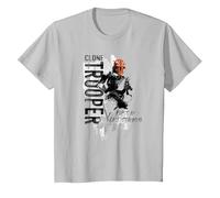 Star Wars: The Clone Wars Clone Trooper First In Camiseta, Niños, Plata, 12 años