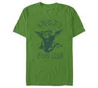 STAR WARS The Empire Strikes Back Yoda Lucky You Are - Camiseta para hombre, Verde Kelly, Large