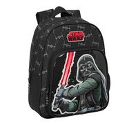 STAR WARS THE FIGHTER - Mochila Escolar Infantil, Ideal para Niños de Diferentes Edades, Cómoda y Versátil, Calidad y Resistencia, 27x10x33 cm, Color Negro
