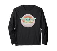 Star Wars: The Mandalorian Baby Yoda Adorable Logo Manga Larga