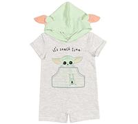 Star Wars The Mandalorian Baby Yoda Baby Boys Hooded Costume Romper Oatmeal 3-6 Months