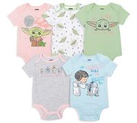Star Wars The Mandalorian Baby Yoda Baby Girls 5 Pack Bodysuit Multicolor 3-6 Months