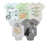 Star Wars The Mandalorian Baby Yoda Darth Vader Baby Boys 5 Pack Bodysuit 3-6 Months