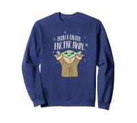 Star Wars: The Mandalorian Baby Yoda from A Galaxy Far Away Sudadera, Unisex para Adultos, Azul Marino, XL