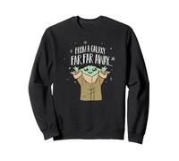 Star Wars: The Mandalorian Baby Yoda from A Galaxy Far Away Sudadera, Unisex para Adultos, Negro, L
