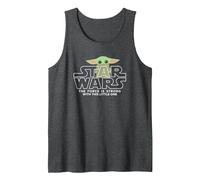 Star Wars The Mandalorian Baby Yoda Star Wars Camiseta sin Mangas, Hombre, Jaspeado Oscuro, S