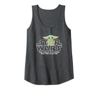 Star Wars The Mandalorian Baby Yoda Star Wars Camiseta sin Mangas, Mujer, Jaspeado Oscuro, S