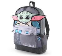 Star Wars The Mandalorian Boys - Mochila escolar Grogu Baby Yoda con orejas 3D - Mochila de viaje para niños