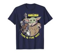 Star Wars: The Mandalorian Child Group Shot This Is The Way Camiseta, Hombre, Azul Marino, XXL