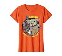 Star Wars: The Mandalorian Child Group Shot This Is The Way Camiseta, Mujer, Naranja, XXL