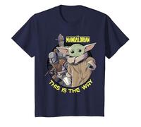 Star Wars: The Mandalorian Child Group Shot This Is The Way Camiseta, Niños, Azul Marino, 10 años
