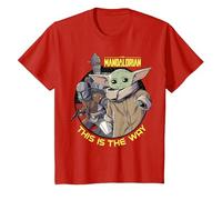 Star Wars: The Mandalorian Child Group Shot This Is The Way Camiseta, Niños, Rojo, 2 años