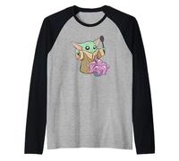 Star Wars: The Mandalorian Cute Grogu Cooking Comic Child Camiseta Manga Raglan