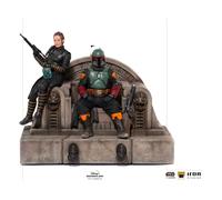 Star Wars The Mandalorian Deluxe Art Scale Statua 1/10 Boba Fett Fennec On Thron