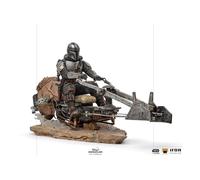 Star Wars The Mandalorian Deluxe Art Scale Statua 1/10 Mandalorian On Speederbik