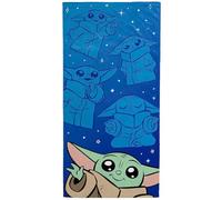 Star Wars: The Mandalorian Grogu Baby Yoda - Toalla de playa, Azul rey/verde/marrón, Taille unique