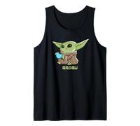 Star Wars The Mandalorian Grogu Blue Cookie Space Macaron Camiseta sin Mangas