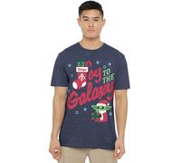 Star Wars The Mandalorian Grogu Christmas Joy To The Galaxy Camiseta Unisex, Marino, S