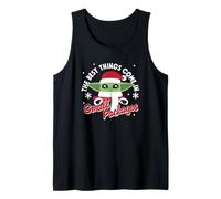 Star Wars The Mandalorian Grogu Christmas Snowflakes Camiseta sin Mangas