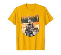 Star Wars The Mandalorian & Grogu Dia del Padre Legend Badge Camiseta, Hombre, Dorado Brillante, M