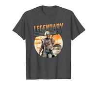 Star Wars The Mandalorian & Grogu Dia del Padre Legend Badge Camiseta, Hombre, Jaspeado Oscuro, XL