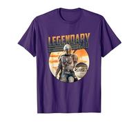 Star Wars The Mandalorian & Grogu Dia del Padre Legend Badge Camiseta, Hombre, Morado, M