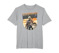 Star Wars The Mandalorian & Grogu Dia del Padre Legend Badge Camiseta, Hombre Tallas Grandes, Gris Jaspeado, 6X Alto