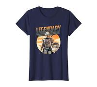 Star Wars The Mandalorian & Grogu Dia del Padre Legend Badge Camiseta, Mujer, Azul Marino, XXL