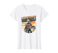 Star Wars The Mandalorian & Grogu Dia del Padre Legend Badge Camiseta, Mujer, Blanco, XS