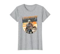 Star Wars The Mandalorian & Grogu Dia del Padre Legend Badge Camiseta, Mujer, Gris Jaspeado, S