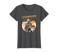 Star Wars The Mandalorian & Grogu Dia del Padre Legend Badge Camiseta, Mujer, Jaspeado Oscuro, L