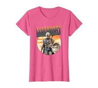 Star Wars The Mandalorian & Grogu Dia del Padre Legend Badge Camiseta, Mujer, Rosa Jaspeado, M