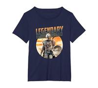 Star Wars The Mandalorian & Grogu Dia del Padre Legend Badge Camiseta, Mujer Tallas Grandes, Azul Marino, 5XL Grande
