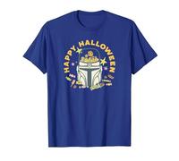 Star Wars The Mandalorian Grogu Happy Halloween Candy Bucket Camiseta, Hombre, Azul Real, XXL