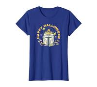 Star Wars The Mandalorian Grogu Happy Halloween Candy Bucket Camiseta, Mujer, Azul Real, L