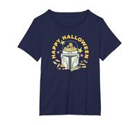 Star Wars The Mandalorian Grogu Happy Halloween Candy Bucket Camiseta, Mujer Tallas Grandes, Azul Marino, 6XL Grande