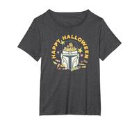 Star Wars The Mandalorian Grogu Happy Halloween Candy Bucket Camiseta, Mujer Tallas Grandes, Jaspeado Oscuro, 1XL Grande