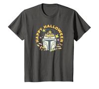 Star Wars The Mandalorian Grogu Happy Halloween Candy Bucket Camiseta, Niños, Asfalto, 6 años