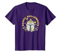 Star Wars The Mandalorian Grogu Happy Halloween Candy Bucket Camiseta, Niños, Morado, 4 años