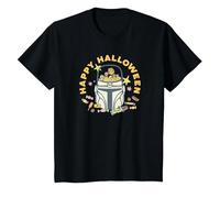 Star Wars The Mandalorian Grogu Happy Halloween Candy Bucket Camiseta, Niños, Negro, 6 años
