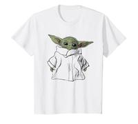 Star Wars The Mandalorian Grogu Portrait Illustration Camiseta, Niños, Blanco, 3 años