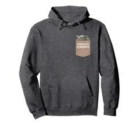 Star Wars The Mandalorian Grogu Precious Cargo Pocket Print Sudadera con Capucha, Unisex para Adultos, Jaspeado Oscuro, M