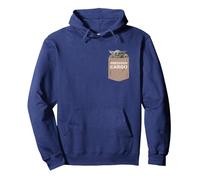 Star Wars The Mandalorian Grogu Precious Cargo Pocket Print Sudadera con Capucha, Unisex para Adultos, Azul Marino, L