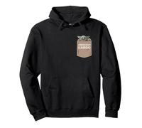 Star Wars The Mandalorian Grogu Precious Cargo Pocket Print Sudadera con Capucha, Unisex para Adultos, Negro, M