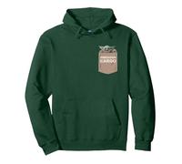 Star Wars The Mandalorian Grogu Precious Cargo Pocket Print Sudadera con Capucha, Unisex para Adultos, Verde Bosque, XXL