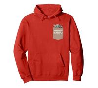 Star Wars The Mandalorian Grogu Precious Cargo Pocket Print Sudadera con Capucha, Unisex para Adultos, Rojo, XL