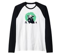 Star Wars The Mandalorian Grogu Seeing Stone Woodblock Print Camiseta Manga Raglan