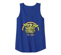 Star Wars The Mandalorian Grogu The Child is So Cute Camiseta sin Mangas, Mujer, Azul Real, XL