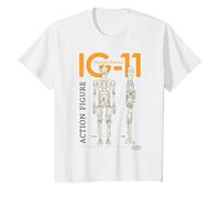 Star Wars The Mandalorian IG-11 Action Figure Schematics Camiseta, Niños, Blanco, 8 años