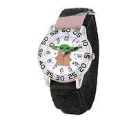 STAR WARS The Mandalorian Kids' Plastic Time Teacher Analog Quartz Nylon Strap Watch, Claro, tira